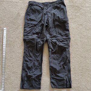 REI Sahara Convertible Hiking Pants Mens 38x32 Gray Zip Off Cargo Size Waist 38